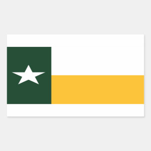 Grün und Goldtexas-Flagge Rechteckiger Aufkleber