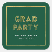 Grün und Imitate Gold Geometric Grad Party