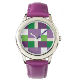 grün und lila armbanduhr