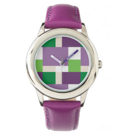 grün und lila armbanduhr