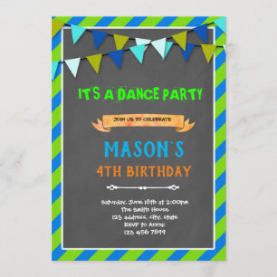 Grün- und Marinegeburt Einladung