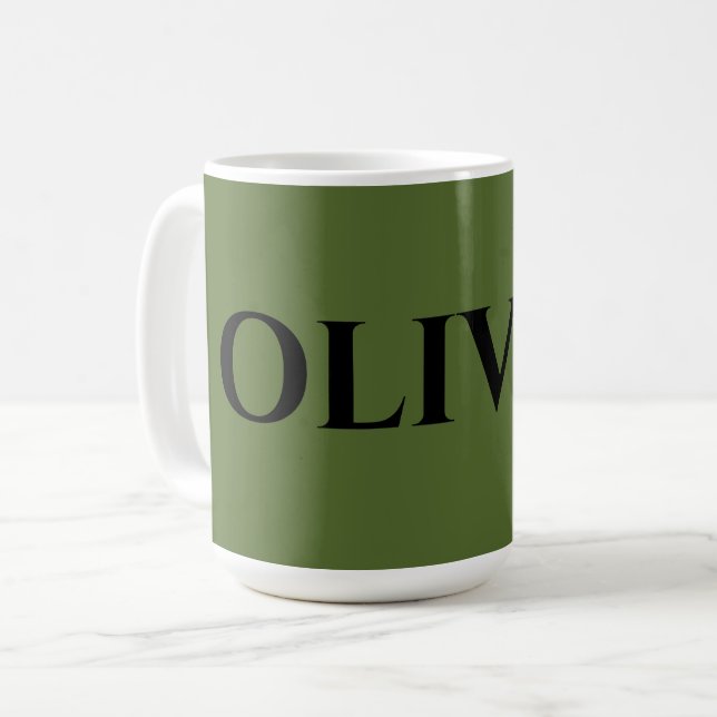 Grün und Minimalistisch schwarz Kaffeetasse (Vorderseite Links)