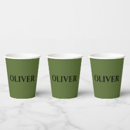 Grün und Minimalistisch schwarz Pappbecher