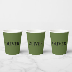 Grün und Minimalistisch schwarz Pappbecher
