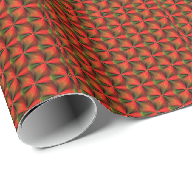 Grün und Orange Abstraktes Muster Geschenkpapier (Rolleneckpunkt)