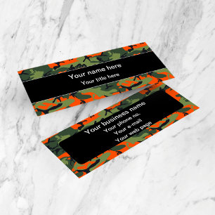 Grün und Orange Camo, Tarnung, Militär, Armee Mini Visitenkarte
