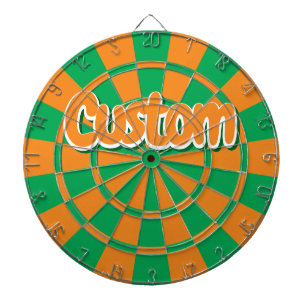 Grün und Orange Farbe Weiß umrandeter benutzerdefi Dartscheibe