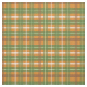 Grün und Orange Herbst-Kariertuch Stoff