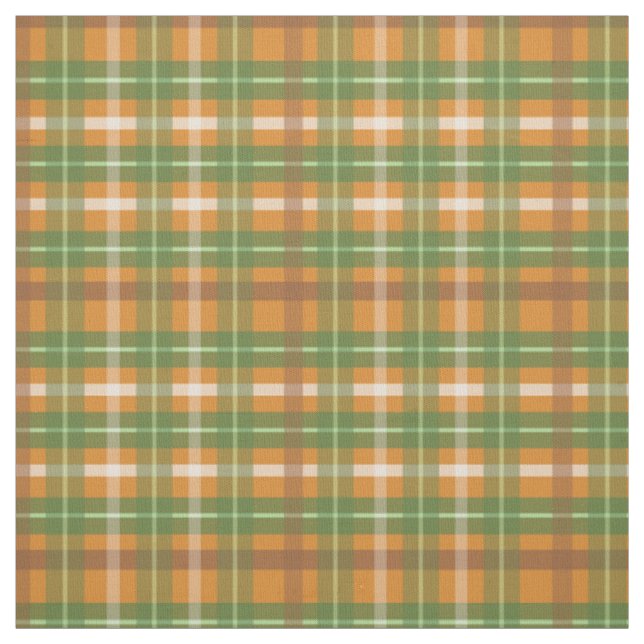 Grün und Orange Herbst-Kariertuch Stoff (Muster)
