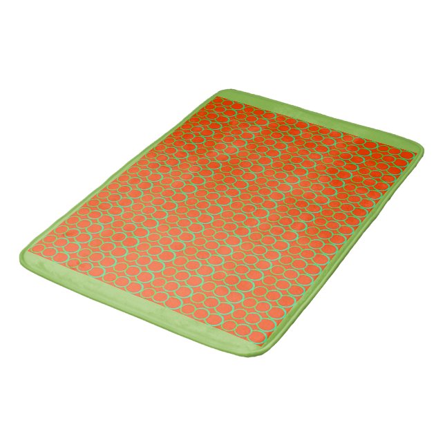 GRÜN UND ORANGE KREIST BAD-MATTE EIN BADEMATTE (Schrägansicht)