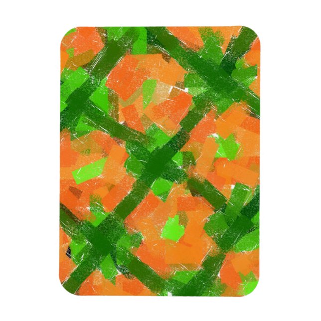 Grün und Orange Moderne Abstrakte Kunst von Elizav Magnet (Vertikal)