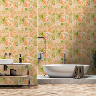 Grün und Orange Peach Tapete