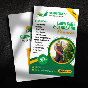 Grün- und Orange-Rasenservice Gartengestaltung Ras Flyer
