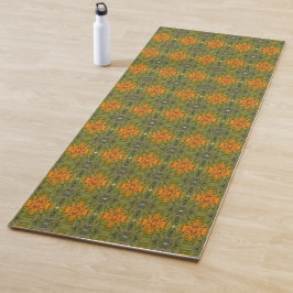Grün- und Orangenmuster Yogamatte