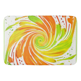Grün- und Orangenspiraldesign Badematte