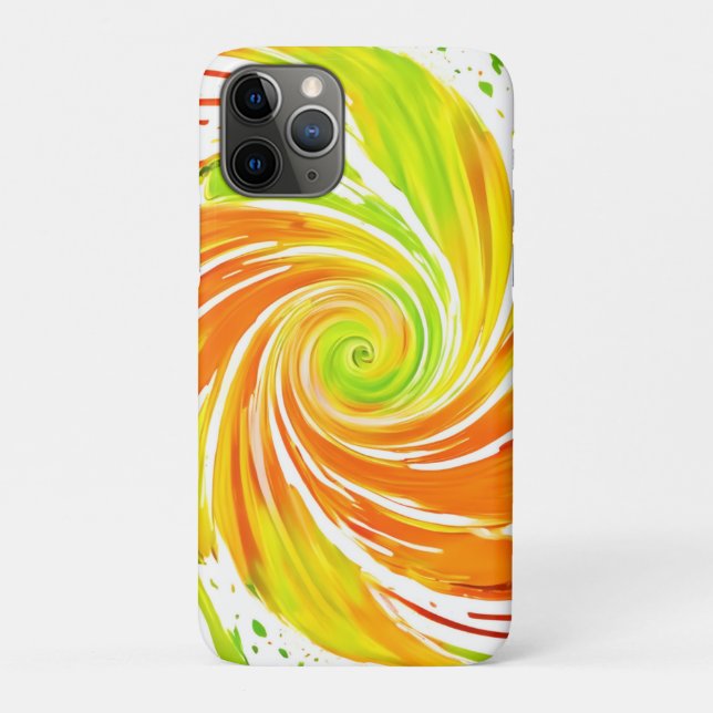 Grün- und Orangenspiraldesign Case-Mate iPhone Hülle (Rückseite)