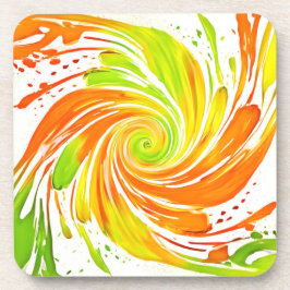 Grün- und Orangenspiraldesign Getränkeuntersetzer