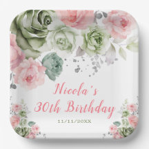 Grün und Rosa Blumenbäume Geburtstag