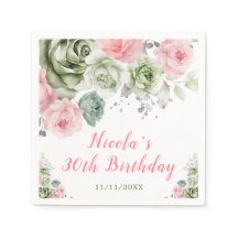 Grün und Rosa Blumenbäume Geburtstag