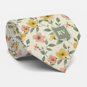 Grün und Rosa Floral Neck Tie Krawatte