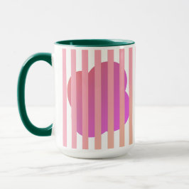 Grün und Rosa gestreifte einfache Geschenke - Zwei Tasse