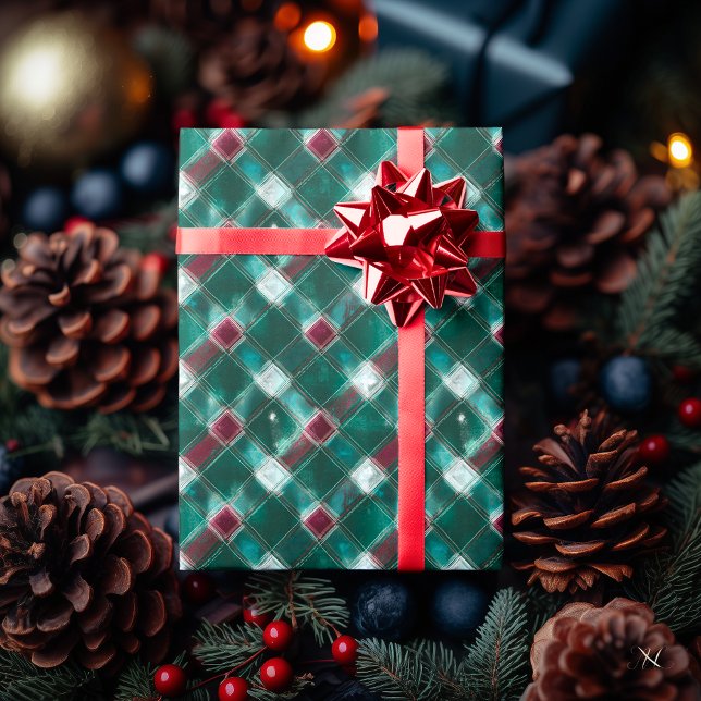 Grün und Rot Kariert - Gemütlicher Urlaub Geschenkpapier (Von Creator hochgeladen)