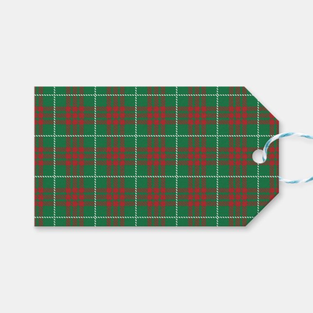 grün und rot Kariert Geschenkanhänger (Vorderseite (Horizontal))