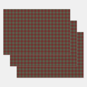 Grün und Rot Kariert Geschenkpapier Set