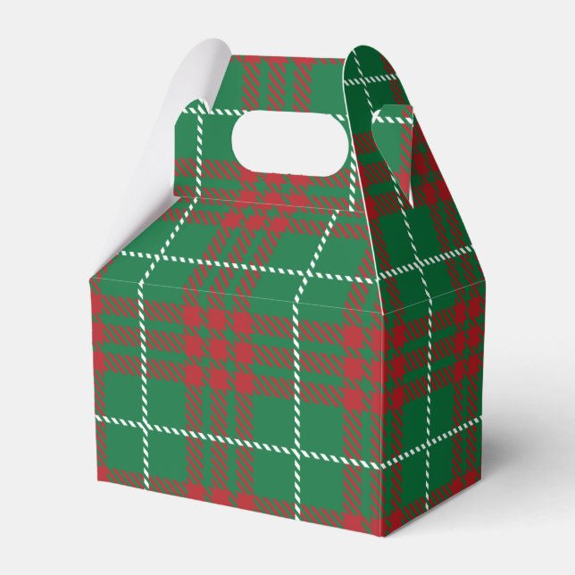 grün und rot Kariert Geschenkschachtel (Vorderseite)