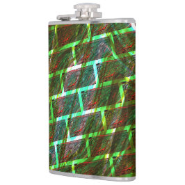 Grün und Rot, Kratzer und Wandeffekt Flachmann