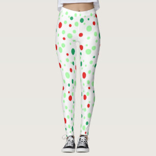 Grün und Rot Polka Dotted Leggings