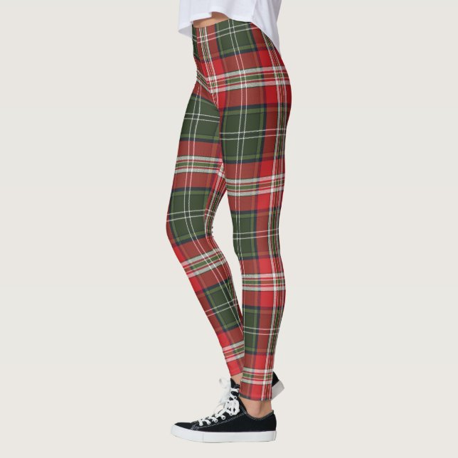  grün und rot Royal Stewart Tartan Leggings (Links)