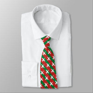 Grün und Rot Streifen A-10 Muster Weihnachten Krawatte