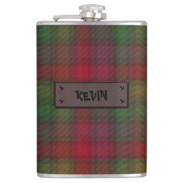 Grün und Rot, Tartan-Flasche Flachmann