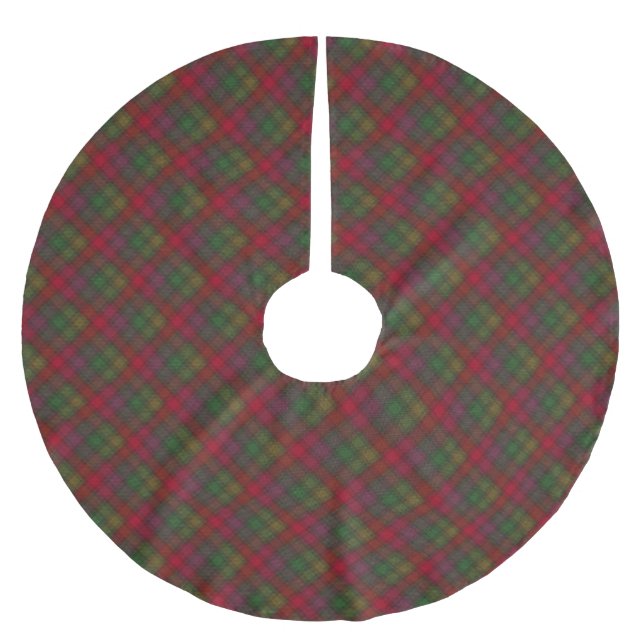 Grün und Rot, Tartan Polyester Weihnachtsbaumdecke (Vorderseite)