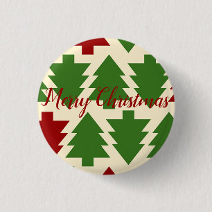 Grün und Rot Weihnachtsbaumgetränk Button