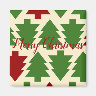 Grün und Rot Weihnachtsbaumgetränk Magnet