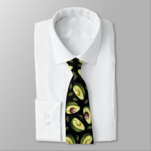 Grün- und Schwarz-Avocado-Muster Krawatte