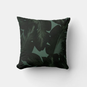Grün und Schwarz Chic Tropical Leaves Chic Insel Kissen