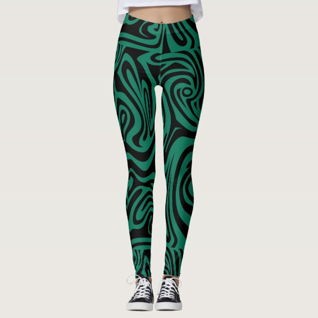 grün und schwarz leggings (Vorderseite)