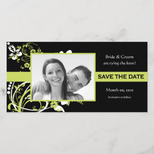 Grün- und Schwarz-Save the Date-Foto-Karten Save The Date
