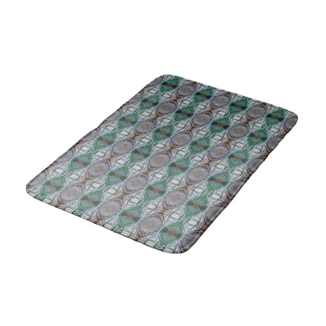 Grün und silber, augenähnlich badematte (Schrägansicht)