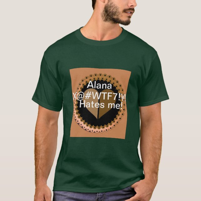 Grün und Tan Personalisiert mit der Botschaft Männ T-Shirt (Vorderseite)