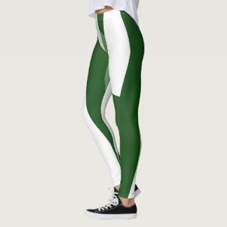 grün und weiß abstrakt leggings
