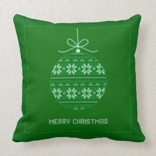 Grün und Weiß gezinkt frohe Weihnachtsschmuck Kissen