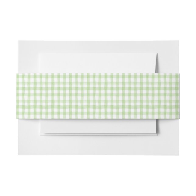 Grün und Weiß Gingham Einladungsbanderole (Vorderseite Beispiel)