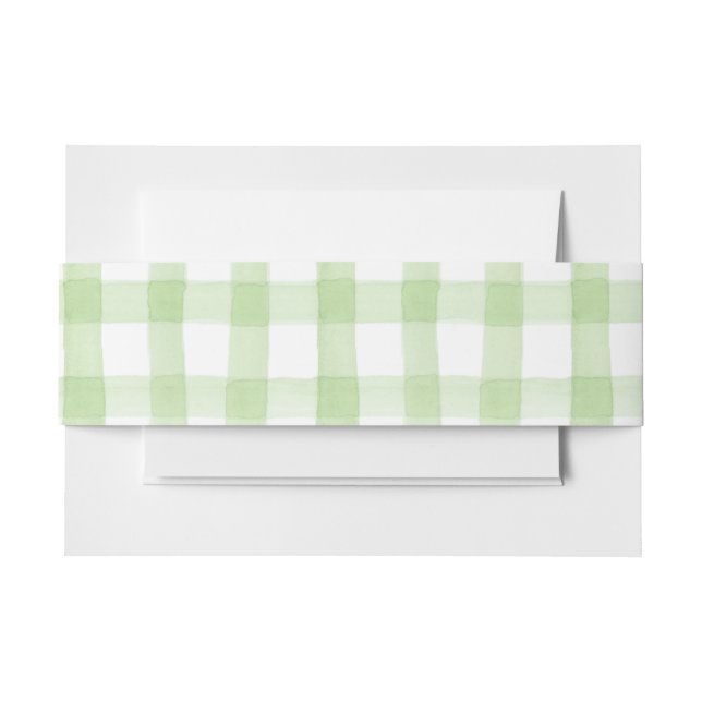 Grün und Weiß Gingham Einladungsbanderole (Vorderseite Beispiel)