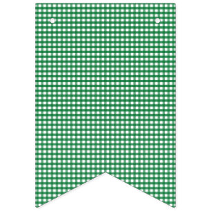 Grün und Weiß Gingham. Wimpelkette