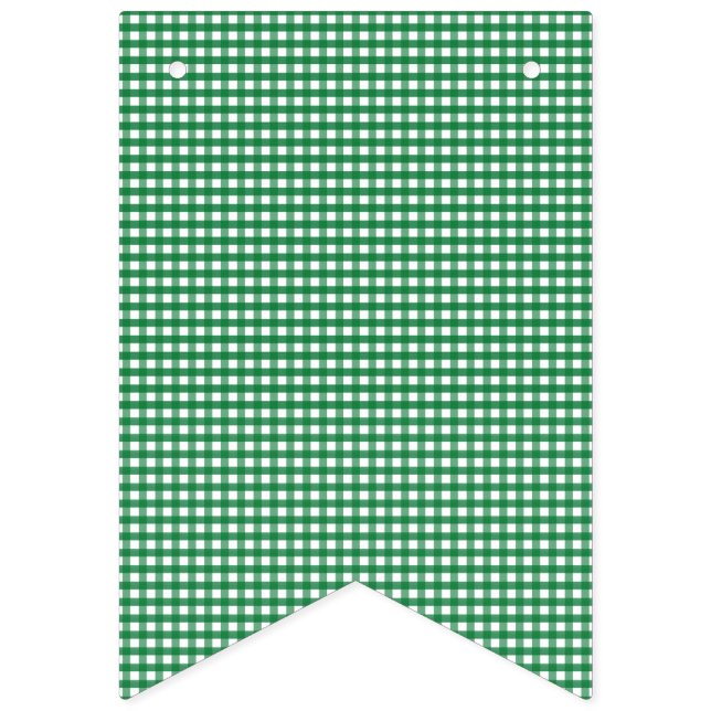 Grün und Weiß Gingham. Wimpelkette (Erste Fahne)