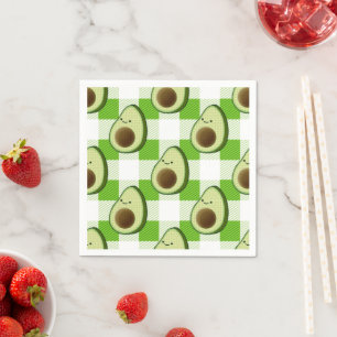 Grün und Weiß Kariert Avocado Tartan Muster Serviette